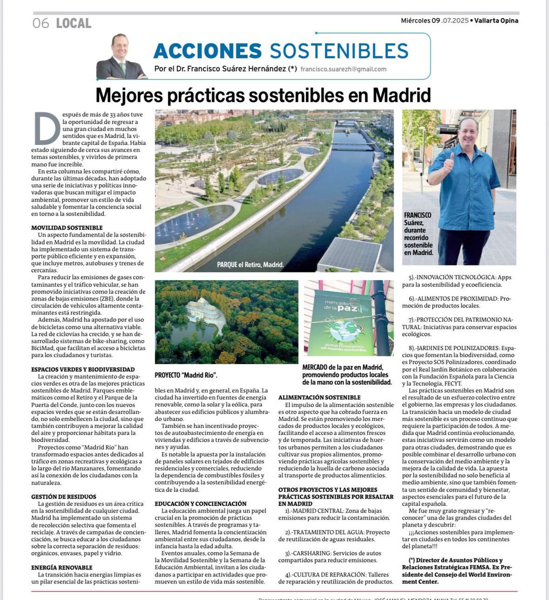 “La apuesta por la sostenibilidad no solo beneficia al medio ambiente, sino que también fomenta un sentido de comunidad y bienestar, aspectos esenciales para el futuro de la capital española.”
<a href="/panchosuarezh/">Francisco Suarez</a>