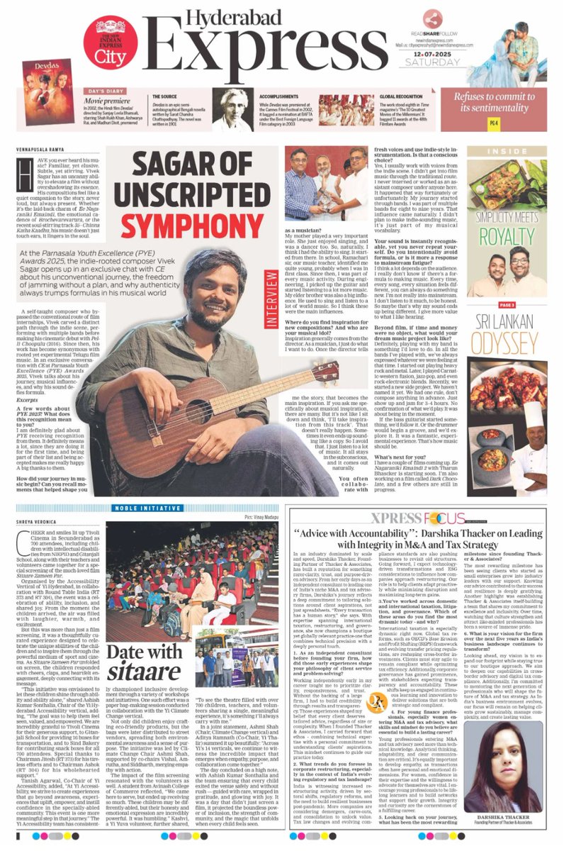 Check out today’s #cityexpress, where we have music director Vivek Sagar on his journey, musical influences, and why his sound defies formula 

<a href="/santwana99/">santwanabhattacharya</a> <a href="/Kalyan_TNIE/">Kalyan Chakravarthy</a> <a href="/PrasannaRS2/">Prasanna R S</a> <a href="/Reshmijourno/">Reshmi Chakravorty</a>  

For more stories newindianexpress.com/cities/hyderab…