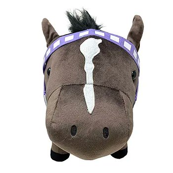 BleakYielding's tweet photo. İt's really obvious in hindsight but I really recommend anyone that wants to buy merch of their favourite uma to also see if there are any plushies of the irl horse. They are usually cheaper than normal merch but are still really cute!

This is special week's plush for example: https://t.co/ktRANicMHv