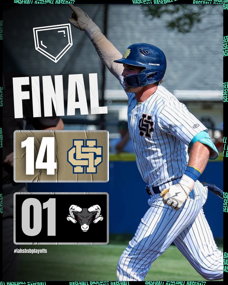🚨𝗣𝗟𝗔𝗬𝗢𝗙𝗙 𝗕𝗔𝗦𝗘𝗕𝗔𝗟𝗟 𝗙𝗜𝗡𝗔𝗟 𝗦𝗖𝗢𝗥𝗘🚨

Bishop Heelan rolls to a playoff victory in the first round 🔥

The Crusaders will face Glenwood in the substate semi-final.

#iahsbb Mitch McCumber
