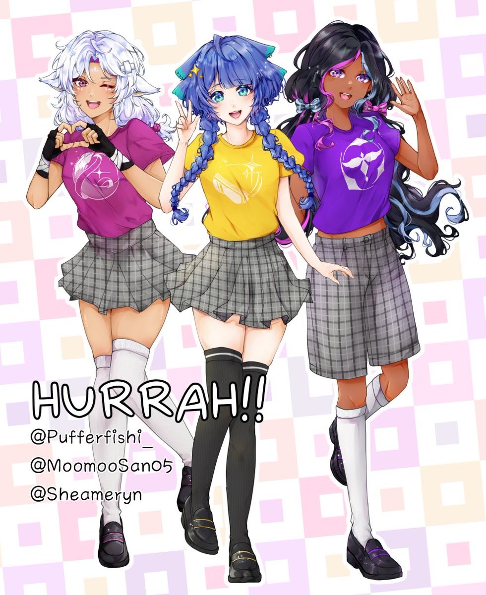 HURRAH! Check out the amazing group of ppl making this wonderful cover!! 💜🩷💛 I had the opportunity to draw these talent vocalists!