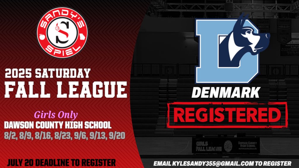 Sandy's Spiel (@sandysspiel) on Twitter photo Welcome back <a href="/DenmarkHoops/">Lady Danes Basketball</a> to the #SandysSpielFallLeague!
🚨JULY 20 DEADLINE🚨
REGISTER: sandysspiel.com/2025-sandys-sp… Welcome back <a href="/DenmarkHoops/">Lady Danes Basketball</a> to the #SandysSpielFallLeague!
🚨JULY 20 DEADLINE🚨
REGISTER: sandysspiel.com/2025-sandys-sp…