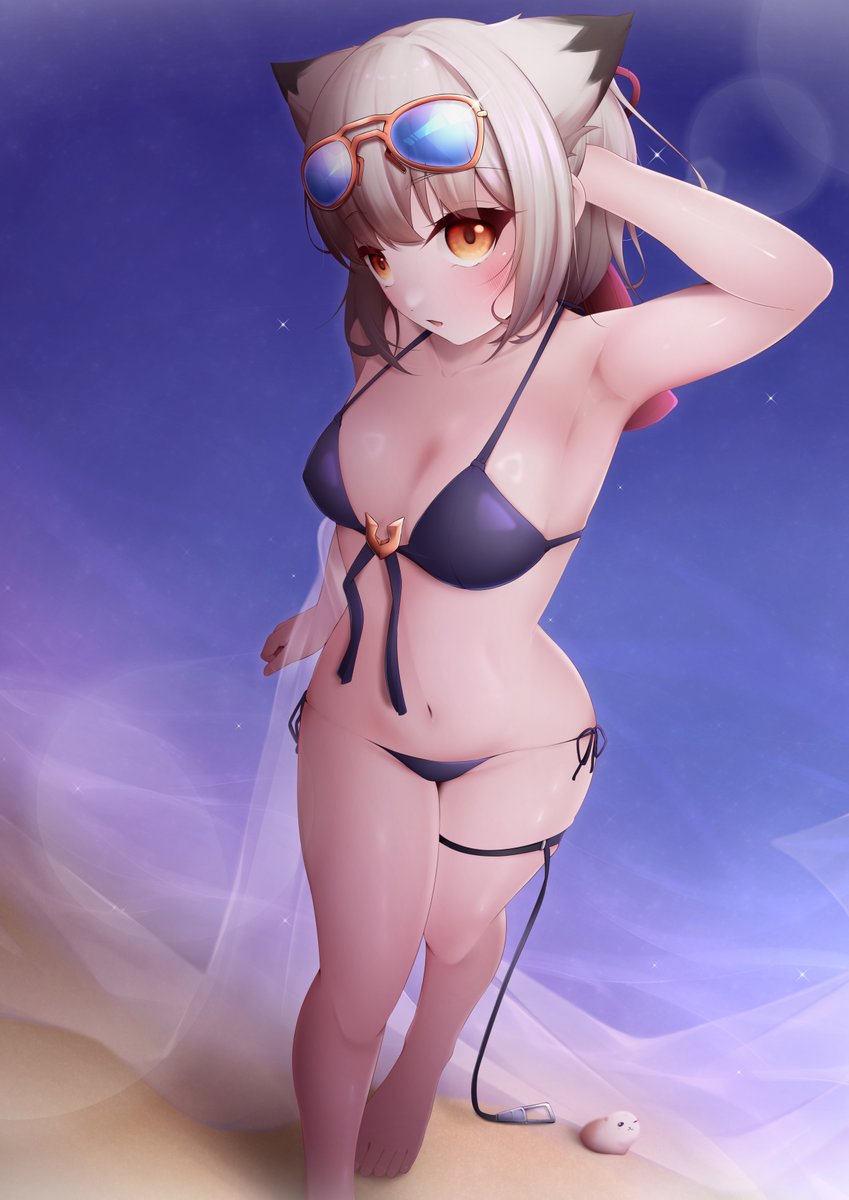 涼月ちゃんと夜の海...🌕✨
#アズールレーン