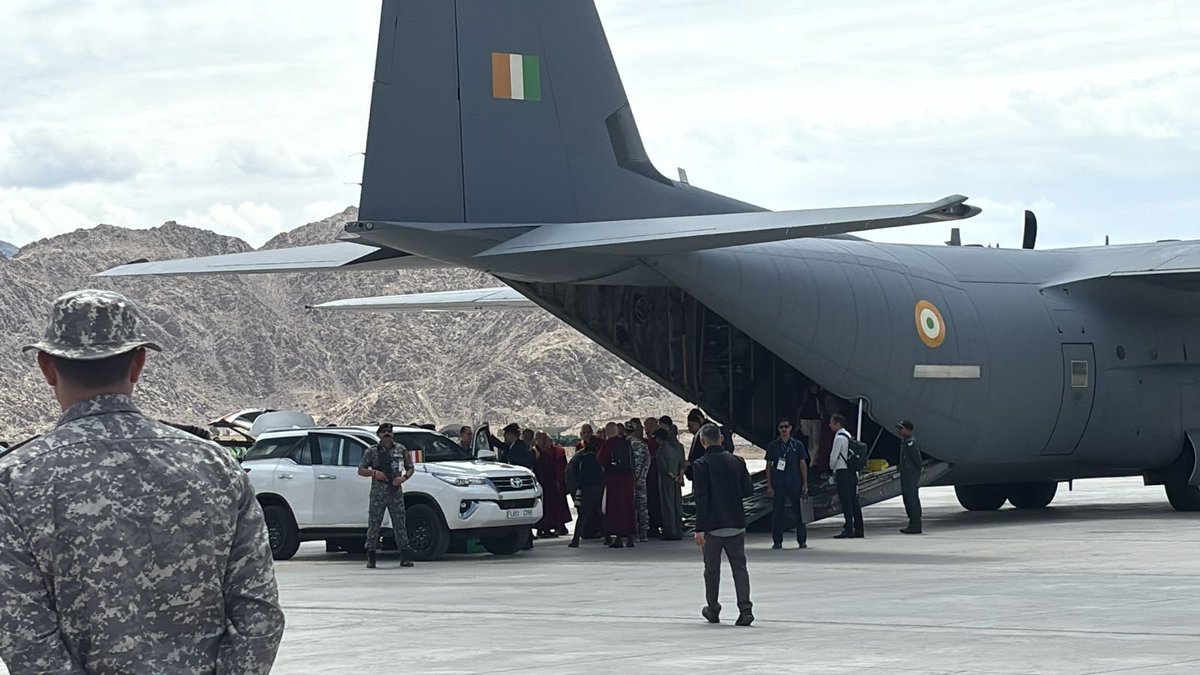 Tibetan Spiritual leader Dalai Lama arrives in Ladakh