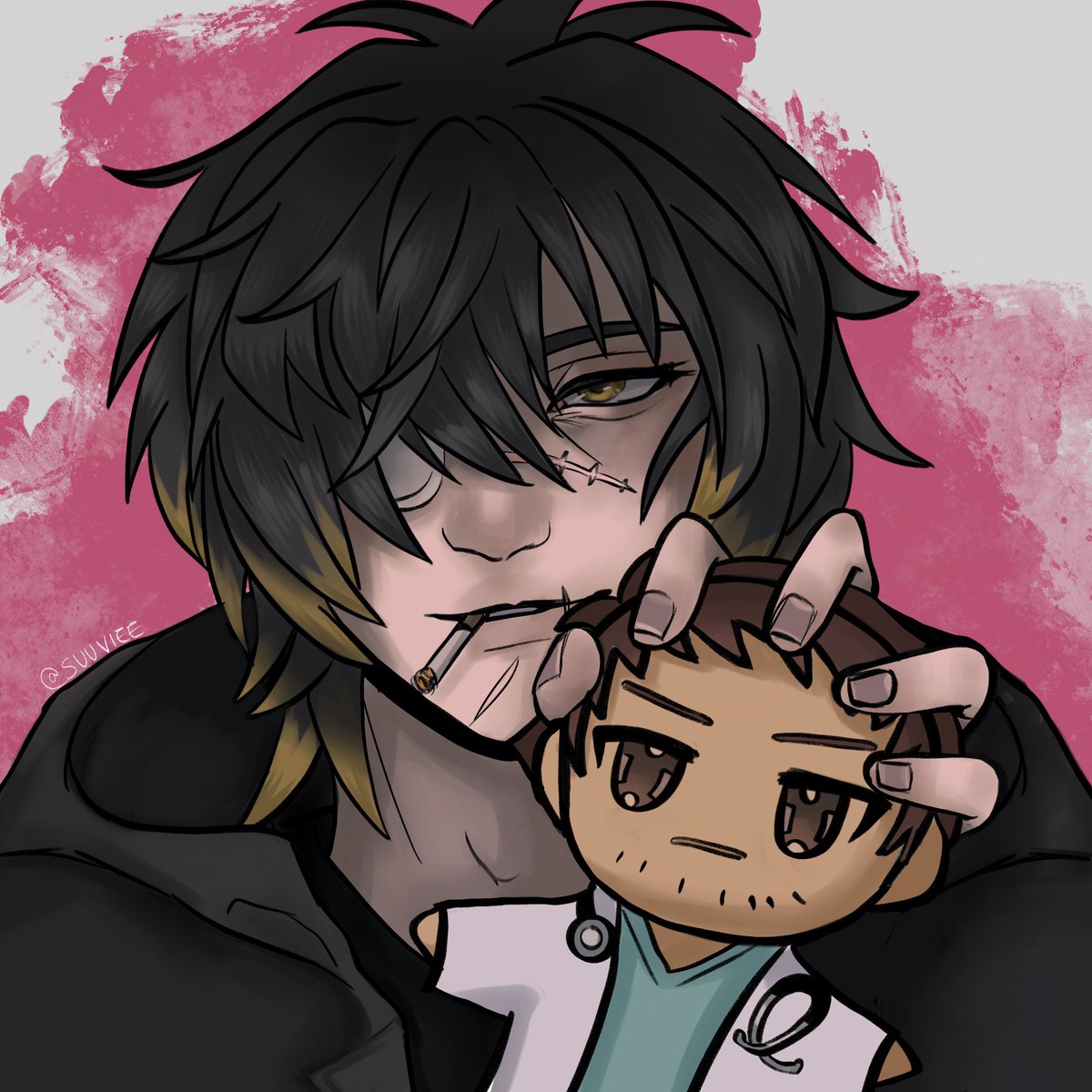 the 4 labubus all together ~ they’re so cute I love them #slowdamage #スロダメ