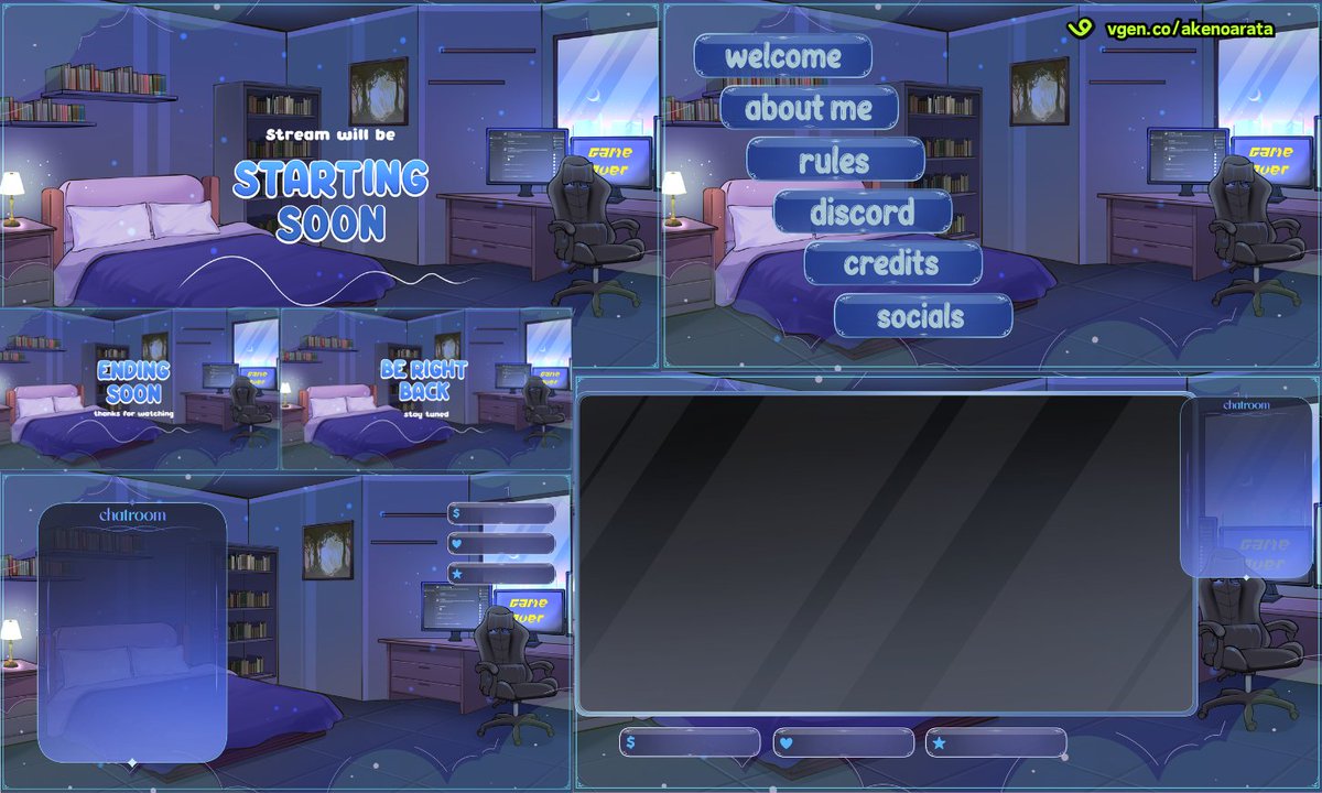 Finished working on the overlay few times ago~ Comms done!! :3

#Vtuber