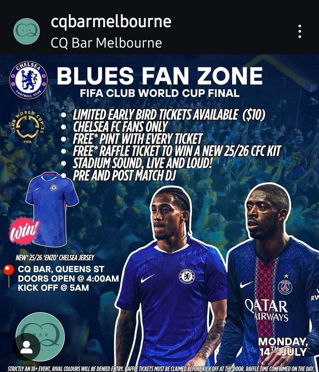 Monday from 4am, get along to the CQ Bar on Queens Street in the CBD. 

Russ MCSC