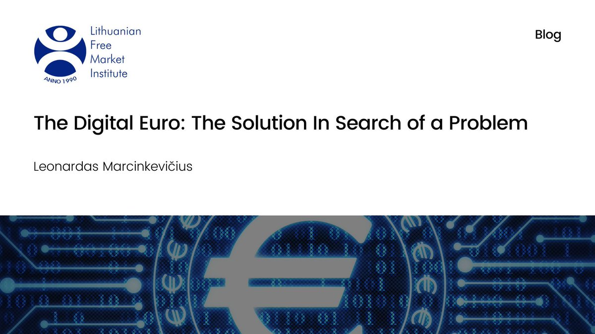 EPICENTER - European Policy Information Center (@epicentereu) on Twitter photo 🇪🇺🧐 The case for a digital euro remains unconvincing.
🌐 Advocates claim it will boost financial inclusion and strengthen European independence -- yet, private-sector solutions may already be tackling these challenges, argues <a href="/FreemarketLt/">Lithuanian Free Market Institute</a>.
buff.ly/M2yDofz 🇪🇺🧐 The case for a digital euro remains unconvincing.
🌐 Advocates claim it will boost financial inclusion and strengthen European independence -- yet, private-sector solutions may already be tackling these challenges, argues <a href="/FreemarketLt/">Lithuanian Free Market Institute</a>.
buff.ly/M2yDofz