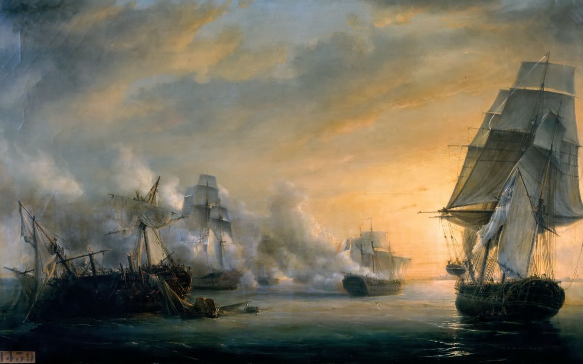 HistoryofWarMag's tweet image. 12 July 1801 - On this day, a Royal Navy squadron pursued and defeated a larger Spanish-French fleet at the Second Battle of Algerciras. As darkness fell, and the fastest British ships caught up with the enemy, confusion spread and Spanish and French ships fired on each other.