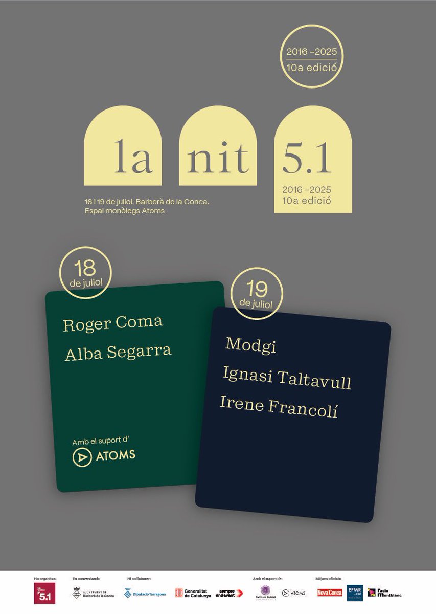 LaConca51's tweet image. 18 i 19 de juliol 
Divendres i dissabte que ve!
A Barberà de la Conca!

ticketic.org/ca/entrades/la…