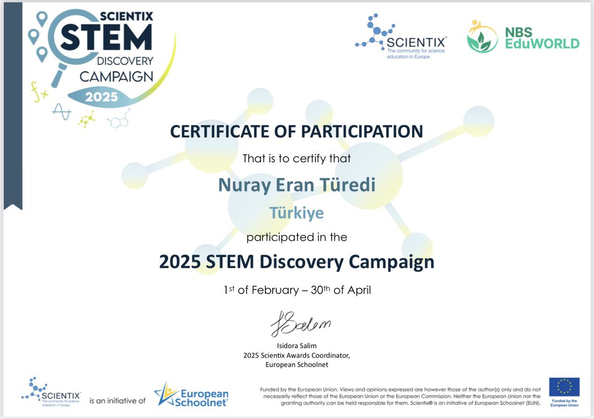🌍 #SDC25 başarıyla tamamlandı!
💡 800.000+ katılımcı, 6500+ etkinlik!

🎉 Ekibimizle bu büyük STEM yolculuğunun parçası olmaktan gurur duyuyoruz.

<a href="/scientix_eu/">Scientix</a> @EuropeanSchoolnet
<a href="/ValiSelcukAslan/">Selçuk Aslan</a> <a href="/duzce_mem/">Düzce İl Milli Eğitim Müdürlüğü</a> <a href="/emrullahaydin25/">Emrullah Aydın</a> <a href="/duzcememarge/">DÜZCE MEM AR-GE</a> <a href="/Kaptanaakizilay/">Kaptan Altay Altuğ Kızılay Anaokulu</a>
