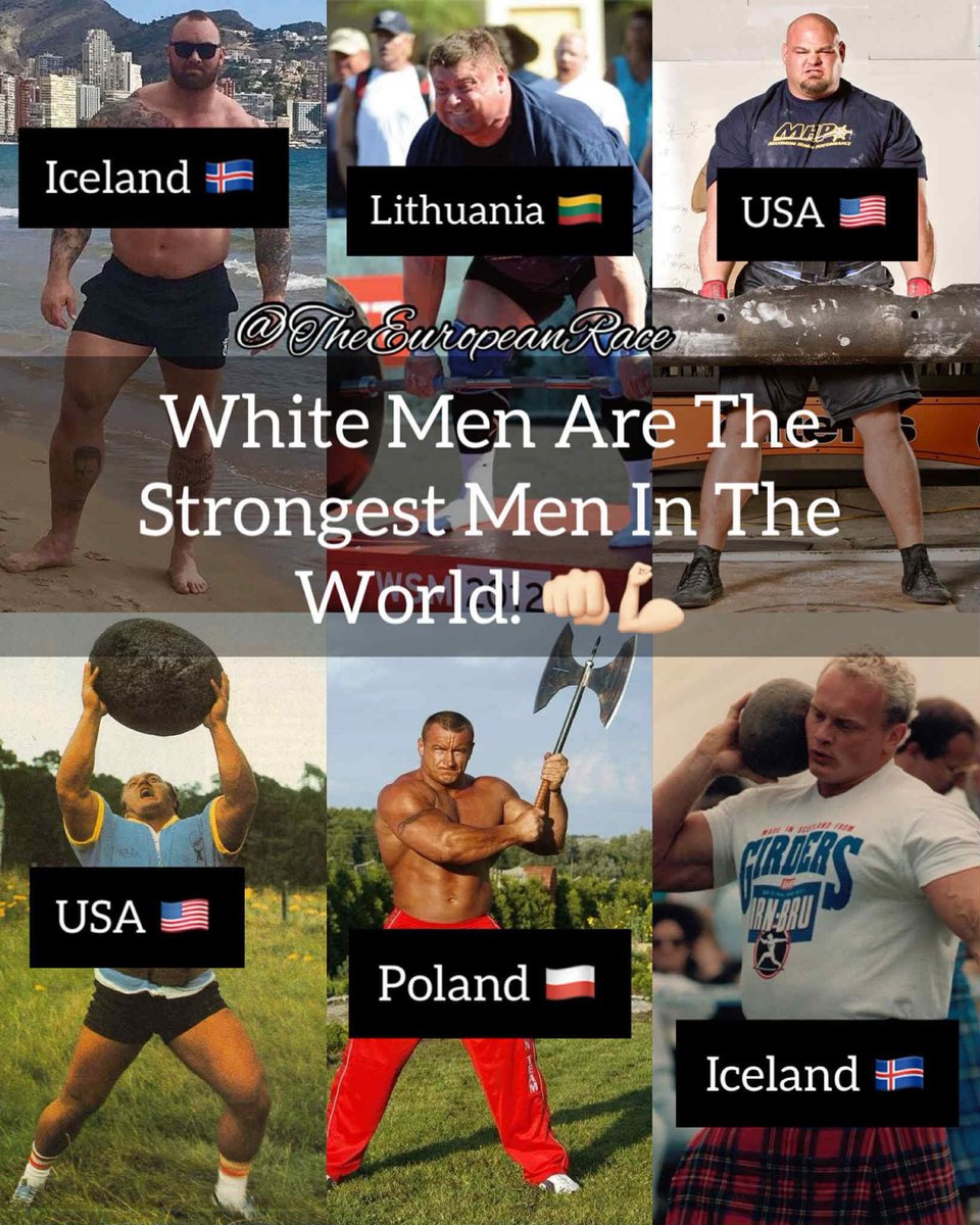 theeuropeanrac9's tweet photo. White Men Are The Strongest Men In The World! ๐๐ป๐๐ป๐๐ป๐๐ป๐๐ปโจ๐๐ฅฐโค๏ธโค๏ธ #WhiteMenOnly #TheBestMenOfAllRaces https://t.co/UwBFiazsAN
