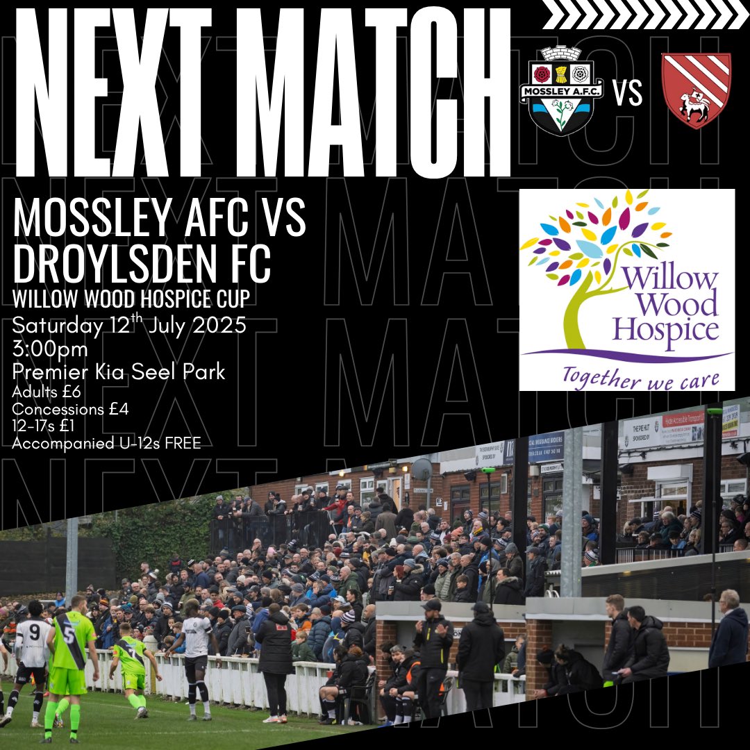 Mossley AFC (@mossleyafc) on Twitter photo ๐๐๐ฟ๐ผ๐: ๐๐ค๐ค๐ฉ๐๐๐ก๐ก ๐๐จ ๐๐๐๐ ๐๐ฉ ๐๐๐๐ก ๐๐๐ง๐
Itโs our first pre-season game at Seel Park today as we welcome <a href="/Droylsden_FC/">Droylsden FC</a> and play for the Willow Wood Hospice Cup.
Itโs a very hot one - bring sun cream and drink lots of water. Weโll see you later
โช๏ธโซ๏ธ ๐๐๐ฟ๐ผ๐: ๐๐ค๐ค๐ฉ๐๐๐ก๐ก ๐๐จ ๐๐๐๐ ๐๐ฉ ๐๐๐๐ก ๐๐๐ง๐
Itโs our first pre-season game at Seel Park today as we welcome <a href="/Droylsden_FC/">Droylsden FC</a> and play for the Willow Wood Hospice Cup.
Itโs a very hot one - bring sun cream and drink lots of water. Weโll see you later
โช๏ธโซ๏ธ