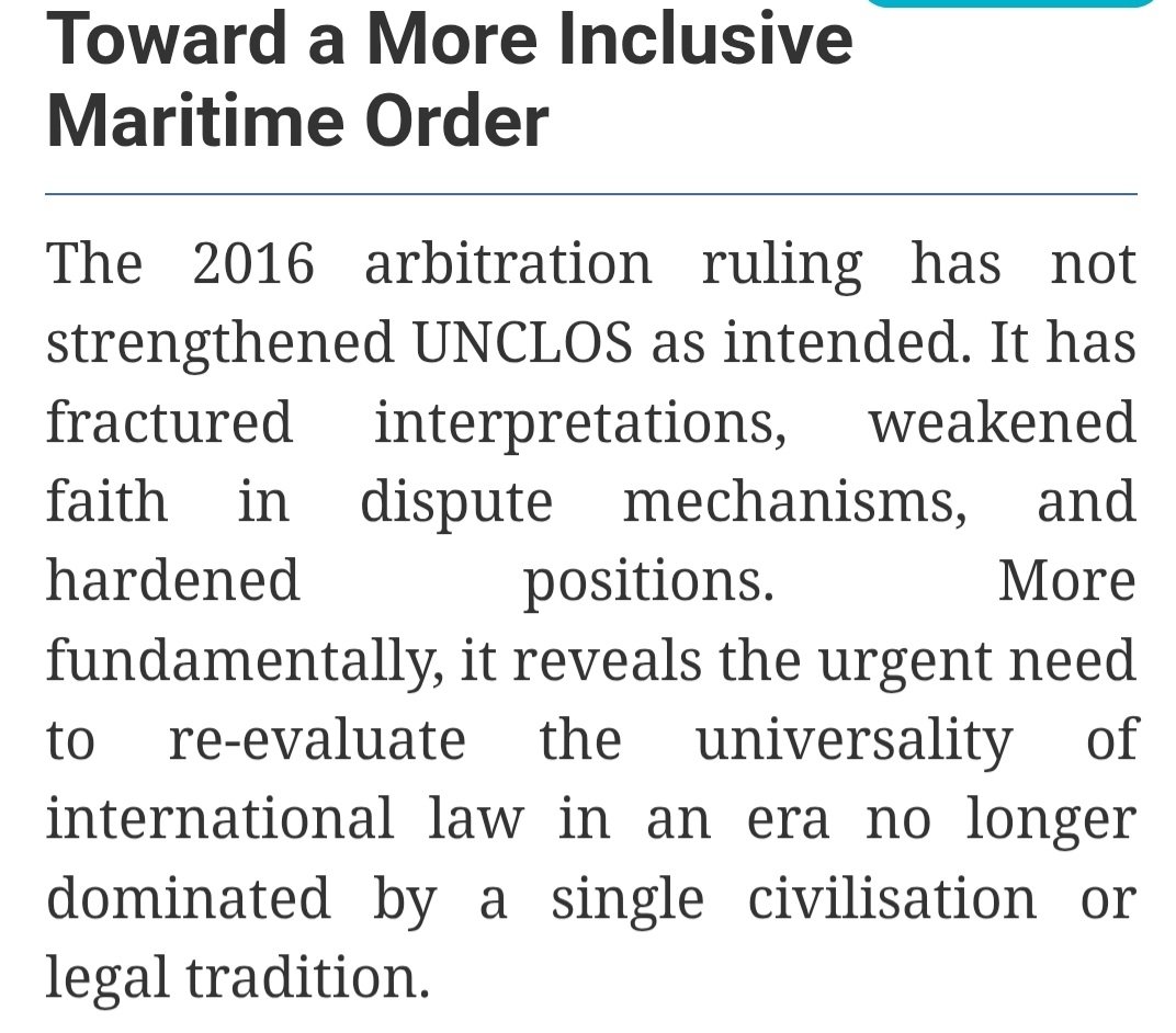 On the 9th anniversary of the 2016 Arbitral Award re the #SouthChinaSea case btn 🇵🇭&amp;🇨🇳, good to review the original findings and the how things have developed since then both at sea as well as with #UNCLOS &amp; Int'l Law

pca-cpa.org/news/pca-press…

And contrast the the 🇨🇳 view, as