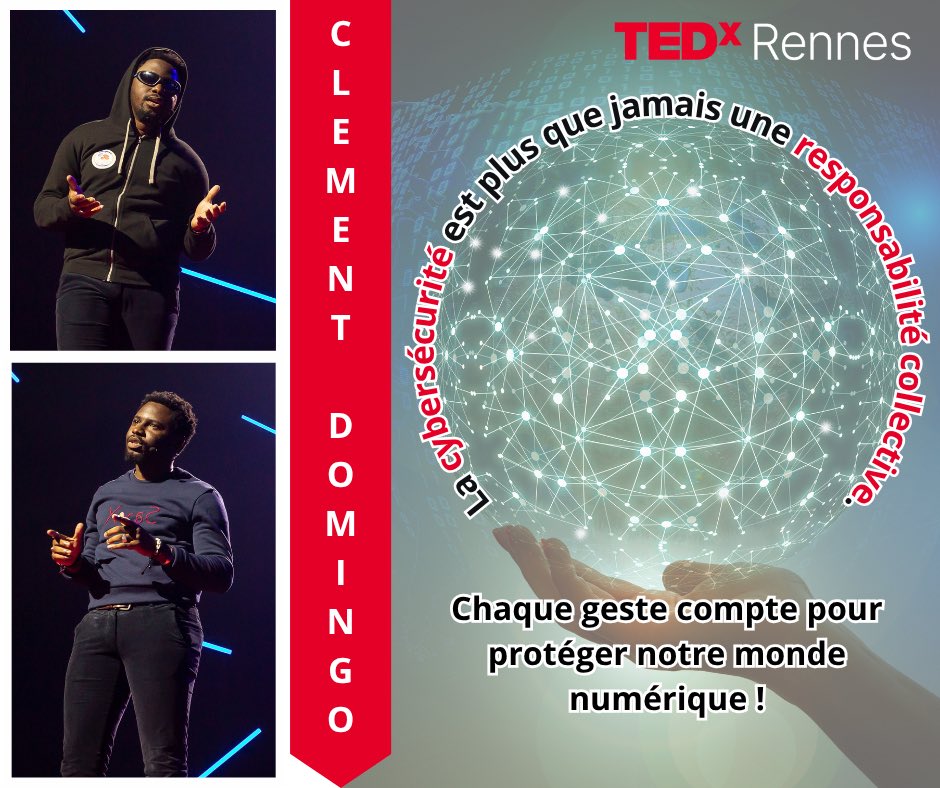 TEDxRennes (@tedxrennes) on Twitter photo Hacker… mais gentil !
#TEDxRennes2022
«La #cybersécurité, c’est l’affaire de tous.»-SaxX
«Soyons des citoyens numériques responsables et protégeons les plus jeunes du #cyberharcèlement»
Le #numérique, c’est puissant… à nous d’en faire un terrain sûr.
tedxrennes.com/clement-domingo Hacker… mais gentil !
#TEDxRennes2022
«La #cybersécurité, c’est l’affaire de tous.»-SaxX
«Soyons des citoyens numériques responsables et protégeons les plus jeunes du #cyberharcèlement»
Le #numérique, c’est puissant… à nous d’en faire un terrain sûr.
tedxrennes.com/clement-domingo