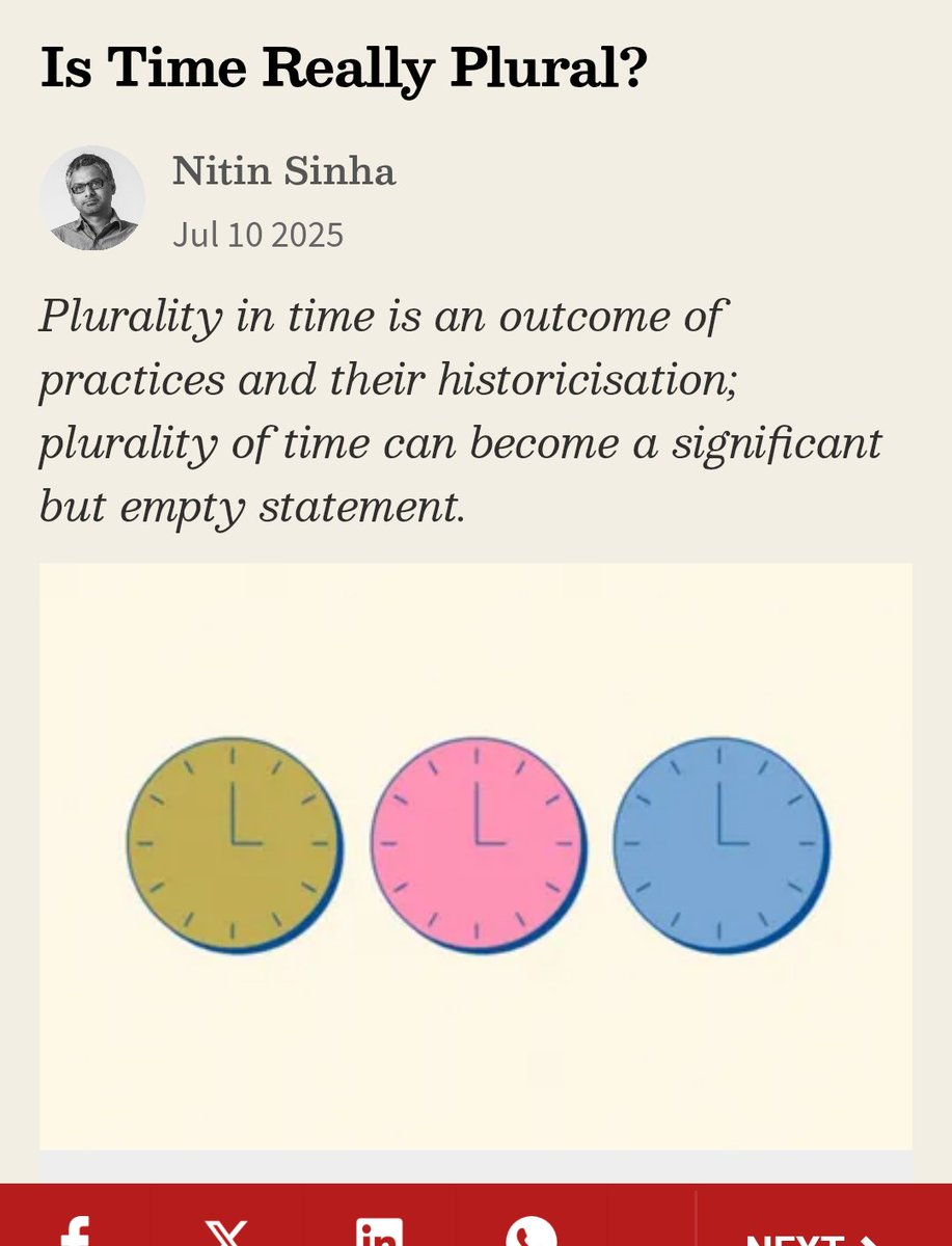 nit_sinha's tweet image. I would have preferred a slightly different title but here is the excerpt of my book, which raises questions on the plurality of time framework in Humanities and Social Sciences while thinking through social history.
thewire.in/culture/books/…