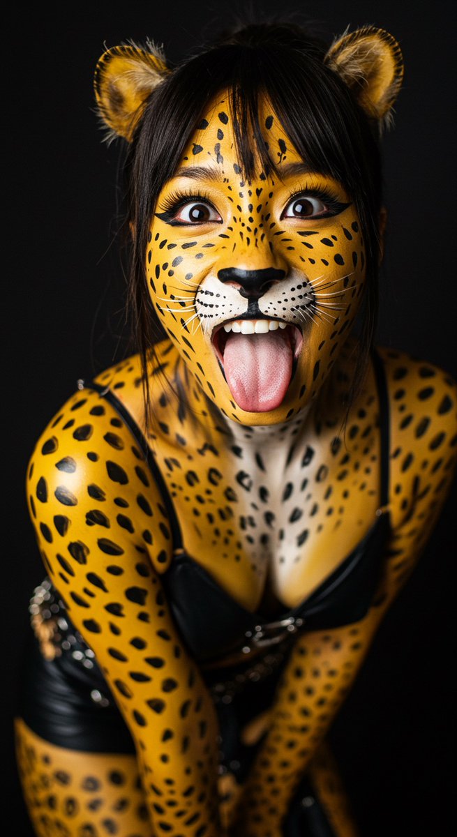 Leopard Woman
豹娘

#leopardgirl #aiart #facepainting #bodypainting #imageFX #獣娘