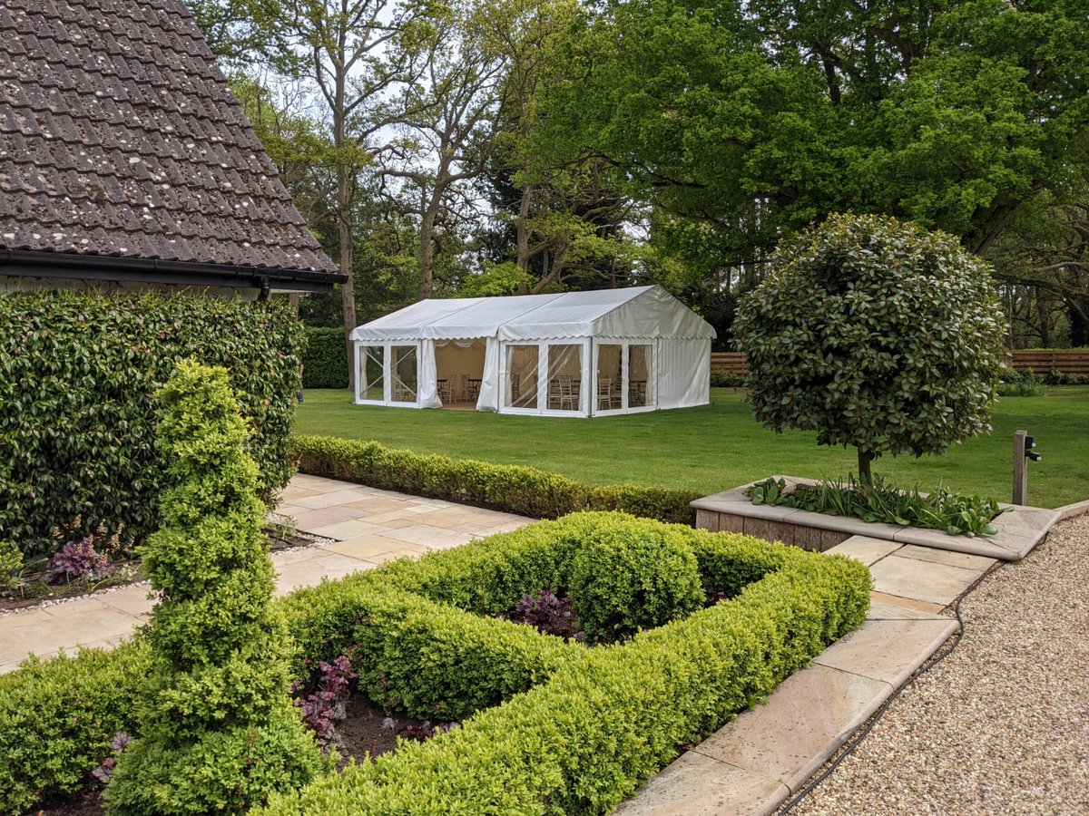 A birthday luncheon for 30 guests? Our marquees coudn't be more perfect!

☀️ Suffolk-based
🪩 Weddings, birthdays, corporate events and more
🎪 Marquees, sailcloth marquees, tipis and stretch tents
🪑 Furniture, lighting and more
📞 01473 603310