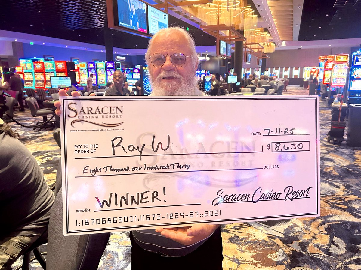 SaracenCasinoAR's tweet image. Ray wasn’t bluffing! He hit a straight flush on Ultimate Texas Hold’em and cashed out with $8,630! 💵♠️