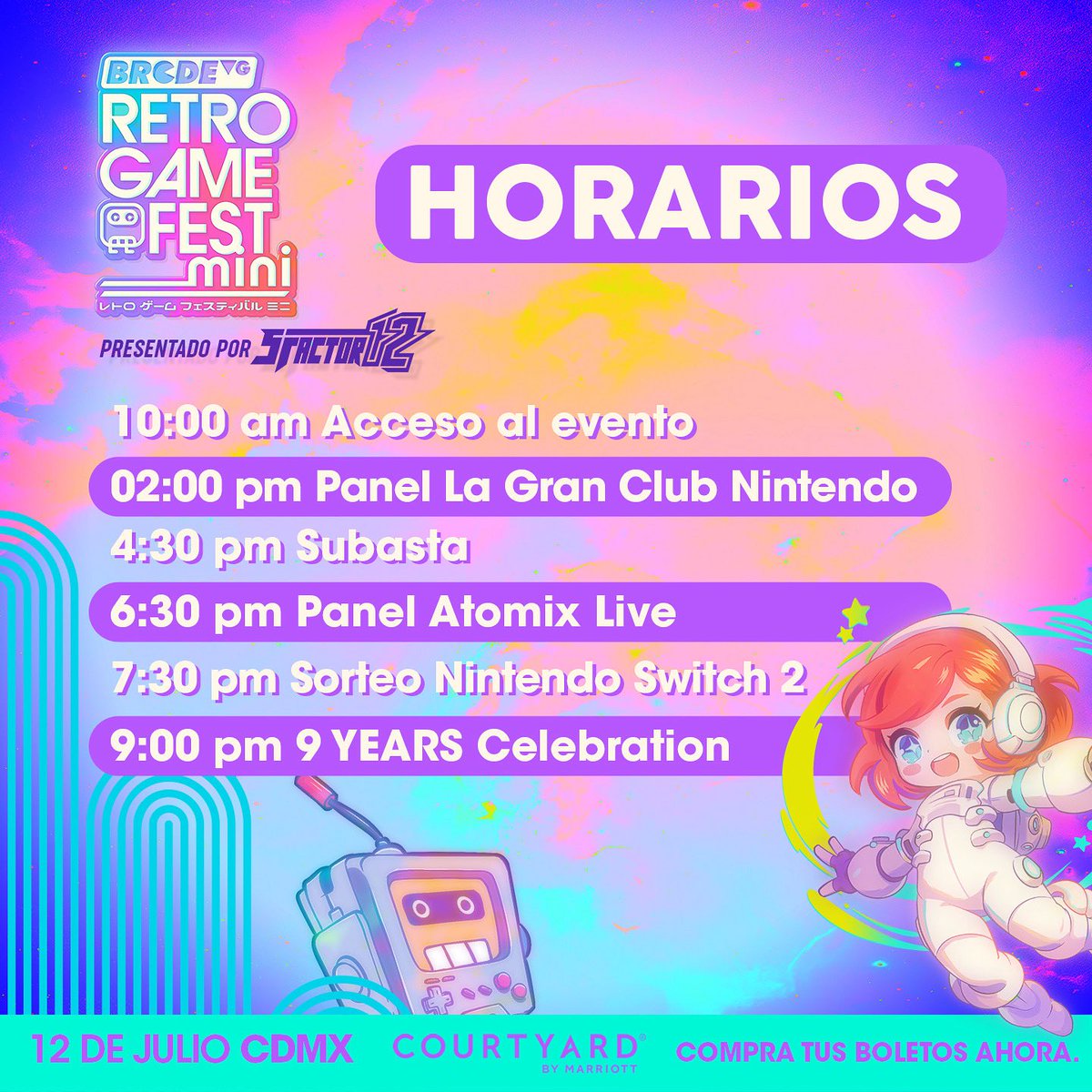 BRCDEvg's tweet photo. ⚠️ INFORMACIÓN IMPORTANTE 📢

Estos son los horarios oficiales para el Acceso, Subasta, Conferencias y Sorteo que se llevarán a cabo en BRCDEvg #RGFmini 👾

📌 Sábado 12 de julio | Courtyard Mexico City Revolucion
🎟️ https://t.co/y0UK2BTucV https://t.co/WR5d2Vx2aL