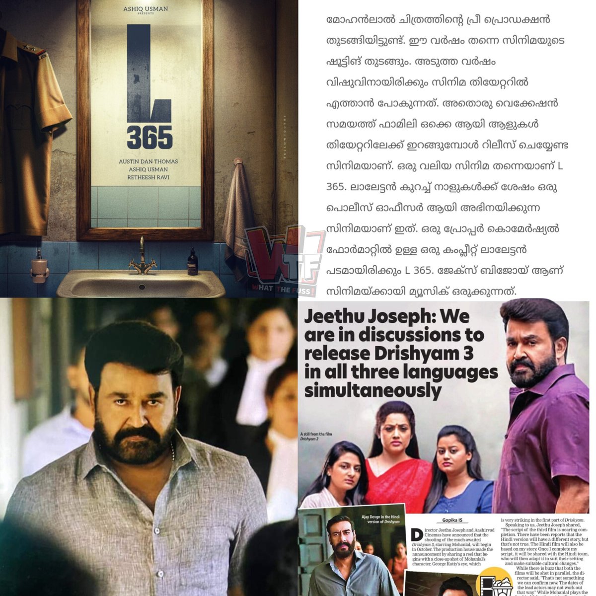 #L365 is reportedly eyeing a Vishu release, according to producer Aashiq Usman. So, the main question is—will #Drishyam3 arrive during the March period for a Ramzan release? There are already rumours of a simultaneous release with the Hindi version. Could #Drishyam3 be targeting