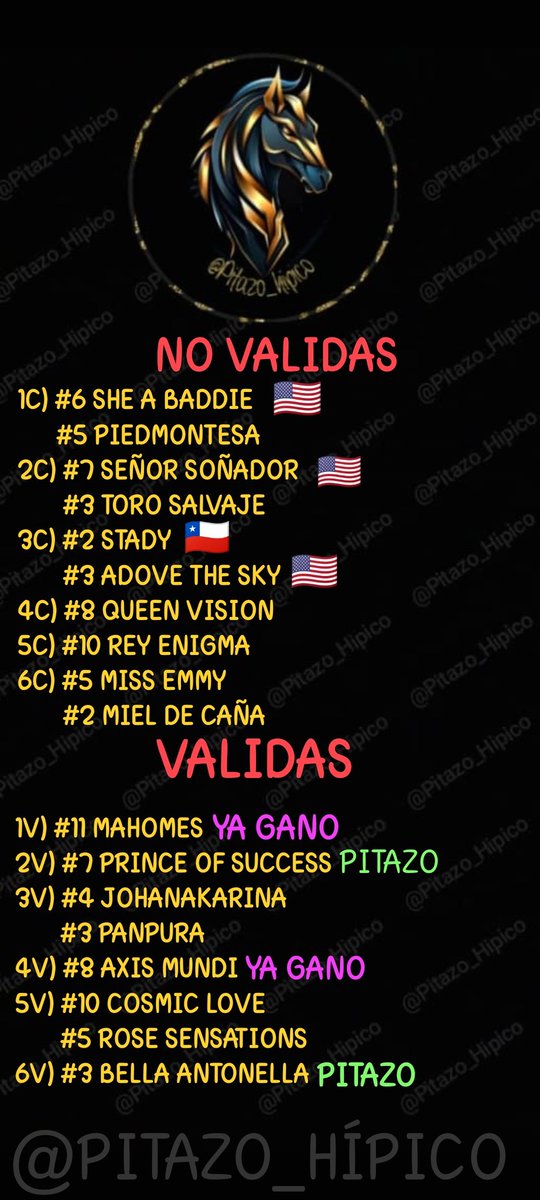 #11Jul🏇|| Venimos por lo nuestro esta semana y aquí los ganadores para este Domingo 13/07/2025
Jueguen SIN MIEDO ALGUNO les garantizo que estos ejemplares están en el tope de la pizarra
Solamente me queda desearle
#ExitosYSuerte 
#PitazoHipico