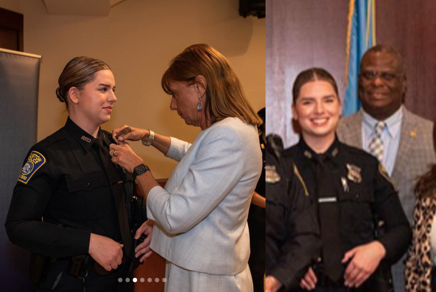 DropMicrodots's tweet image. Below: Kelly Dever taking her oath for BPD. Neither she nor Commissioner Cox could have imagined that one day they’d find themselves entangled together, in the web of corruption surrounding the Karen Read case.