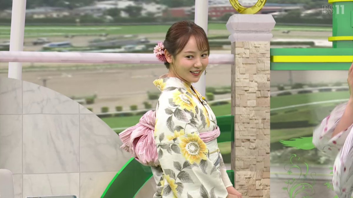 本日は浴衣デー！

#皆藤愛子 
#森千晴 
#bs11競馬