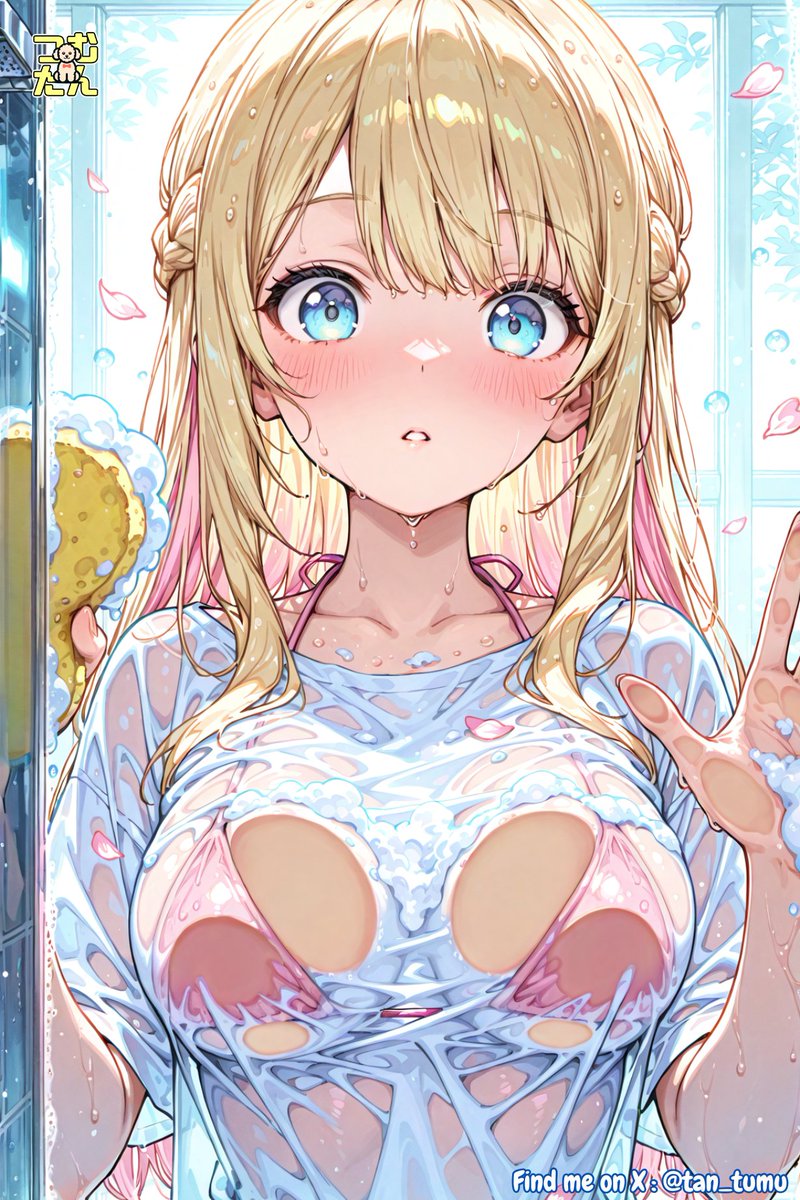 えっ！？
お掃除中にちょっと泡まみれになっちゃっただけだよっ💦
ほ、ほんとに、やましいことはしてないからね！？🫣🧽