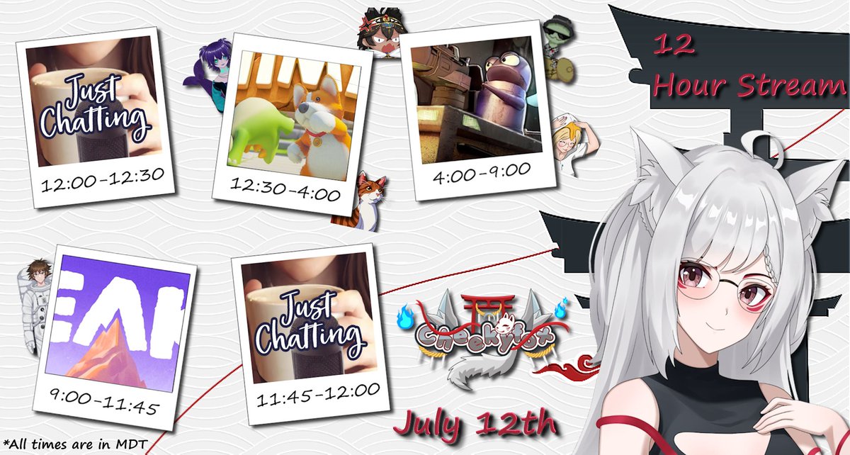 Hi!

Here is the schedule for tomorrow! If anyone wants to play Party Animals and/or REPO, please go and join the discord for more information.  If you know anyone else who want to join, please invite them! See you guys tomorrow!

discord.gg/4TckSGQ7as
twitch.tv/cheekyfox97