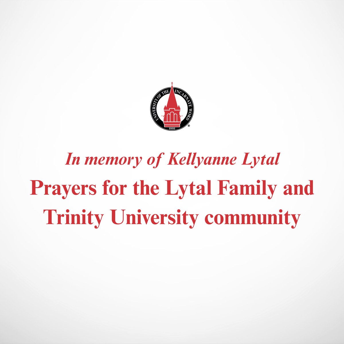 uiwcardinals's tweet image. Our hearts and prayers are with the Lytal family and Trinity University as we mourn the tragic loss of Kellyanne Lytal, beloved daughter of Coach Wade Lytal.
May God’s peace surround all who loved her, and may her light continue to shine through the lives she touched.
