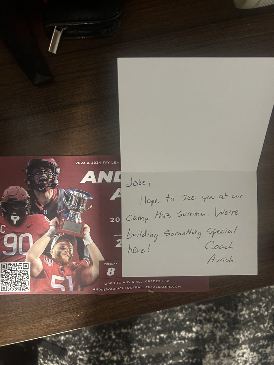 Thansk for the letter coach can’t wait to get out there! <a href="/HarvardFootball/">Harvard Football</a> <a href="/Coach_Aurich/">Andrew Aurich</a>