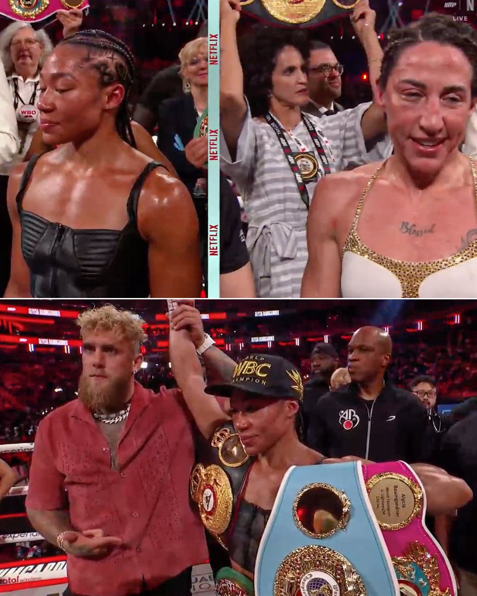 ESPNRingside's tweet image. ALYCIA BAUMGARDNER BEATS JENNIFER MIRANDA BY UNANIMOUS DECISION 😤
She retains her undisputed junior lightweight title 👏