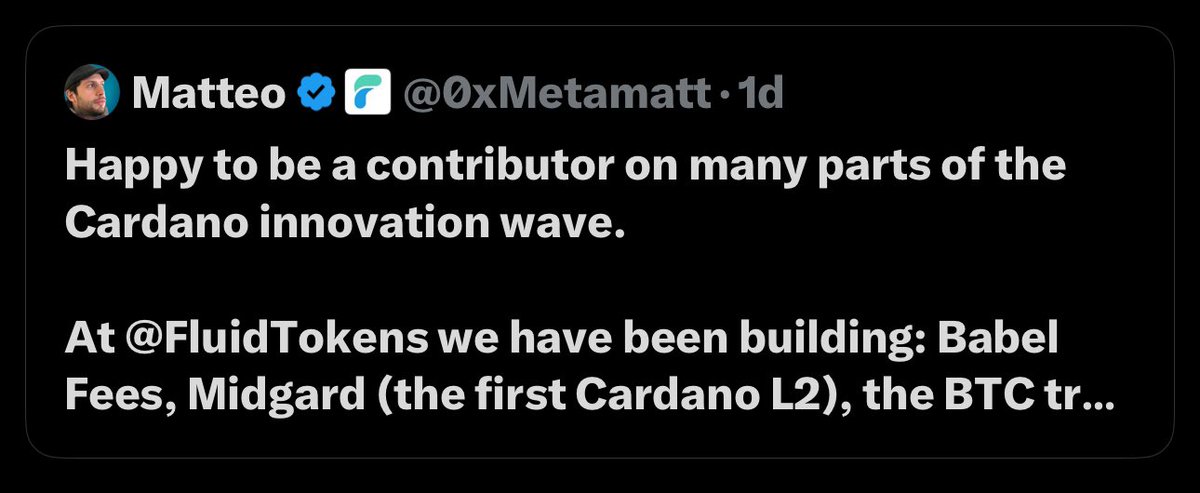 OxMetamat's tweet photo. On such a green day where Cardano regains some of its intrinsic value, I want to share that I'm humbly grateful to innovate in a space full of bright minds ✨

While the path is long and not all days will be green, for sure a green destination awaits us 🌊 https://t.co/Wg8ZdUa3R9