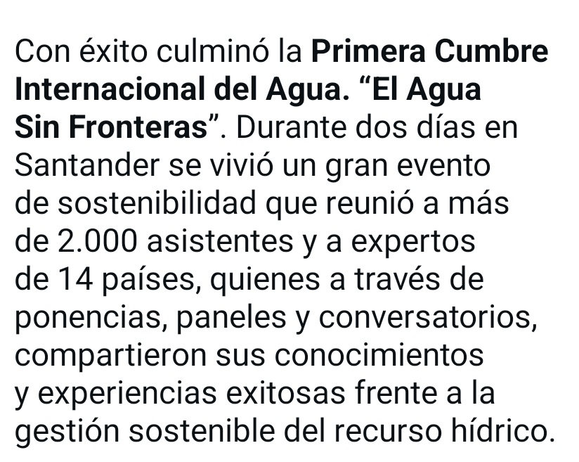 RevistaElPanor1's tweet photo. #Destacado📰La 1ª Cumbre Internacional del Agua: 'El Agua sin Fronteras' cumplida en #Bucaramanga. Algunos logros: Establecida la estrategia #GeoKids. Firma del Pacto Territorial por el Agua, entre @GobdeSantander y @GoberNorte📰
@GralJuvenalDiaz @TotoyaCasallas @EsantSantander https://t.co/rRVwkoEjxG