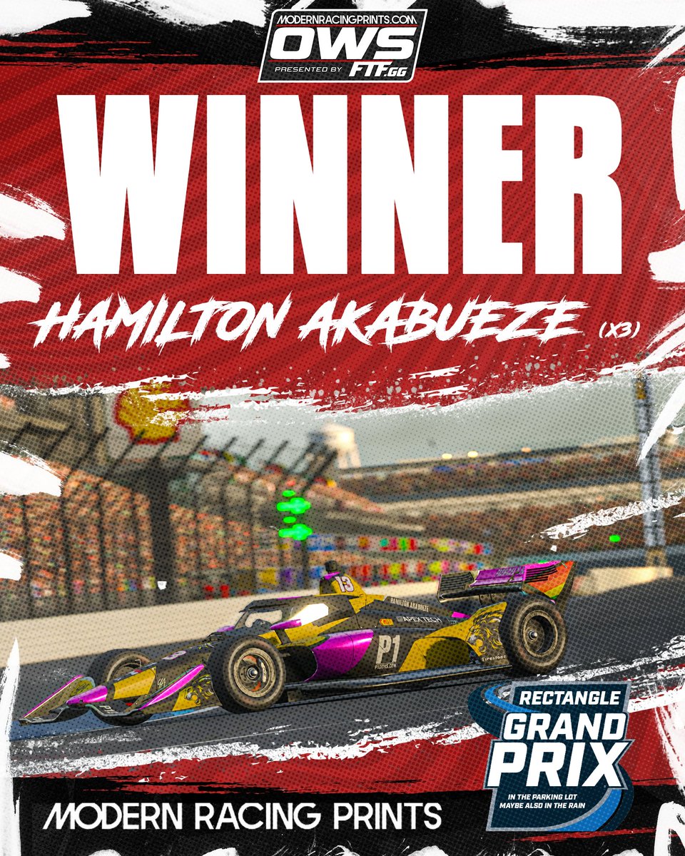 FTF_Racing's tweet image. No rain! The skies stay dry over Speedway as Hamilton Akabueze (@hamilin00) picks up his third win of the 2025 @MRP_Prints Open Wheel Series season at Indy's Parking Lot!
Next up: Rectangle time!!!!!