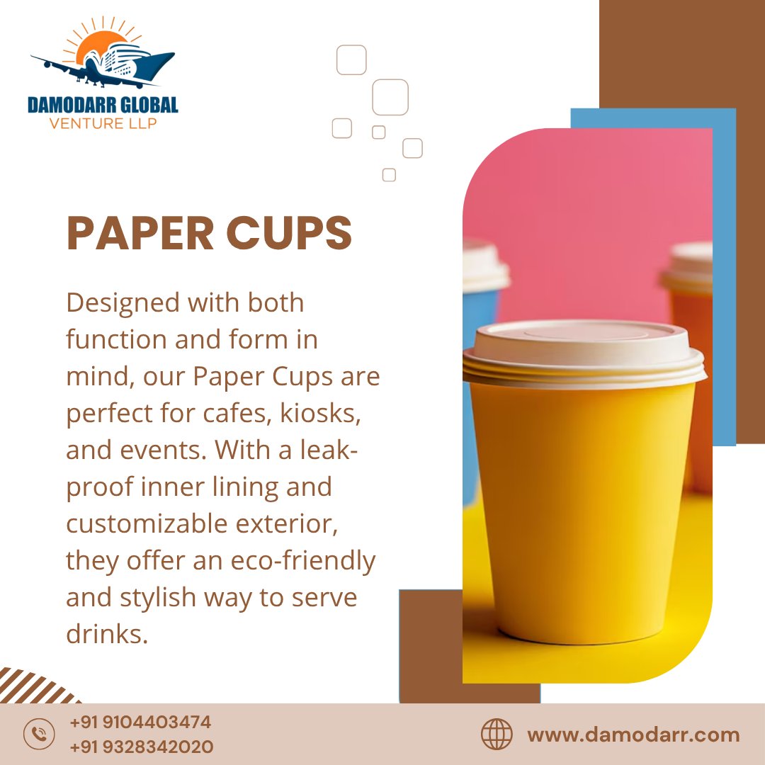 darshitp__99's tweet image. Paper Cups – Convenient, Hygienic &amp;amp; Planet-Friendly Sipping!

✔ Made from Food-Grade, Recyclable Paperboard
✔ Available for Hot &amp;amp; Cold Beverages
✔ Leak-Proof, Durable &amp;amp; Odor-Free Design

Contact us today at
📞+91 9104403474
🌐damodarr.com

#papercups #ecofriendly