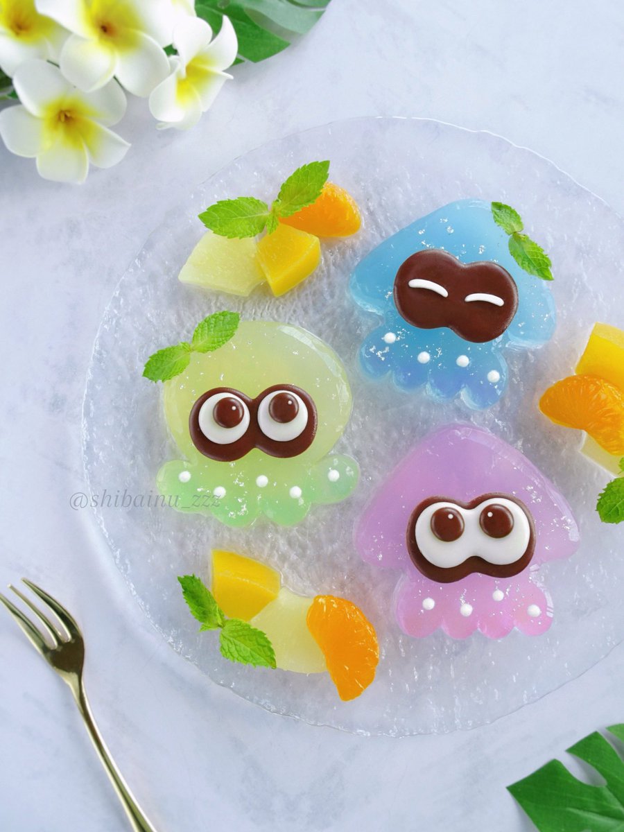Summer Nights Fest🌺
涼しげなフェスカラーのイカタコちゃんゼリー作ってみました

 #スプラトゥーン3 #Splatoon3 #スプラフェス #陸派 #海派 #空派