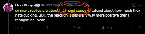 For anyone who still cares at all btw. Best way to curate your experience is to know who's in the water with you
If want to make sure @/rottingsoup is nowhere in your timeline, check to make sure this person isn't putting him back on there.