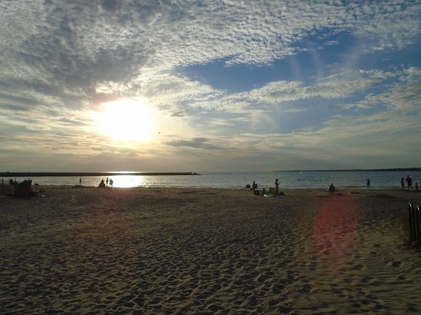 At the beach, using Tabata sprint protocol being 6 all out very hard intensity 250 yd pier to pier backstroke swims with 3 min rest periods in between each, can also be used for jump rope work, spar and jab boxing, or repeated with other forms of cardio too. #Isaiah25:11