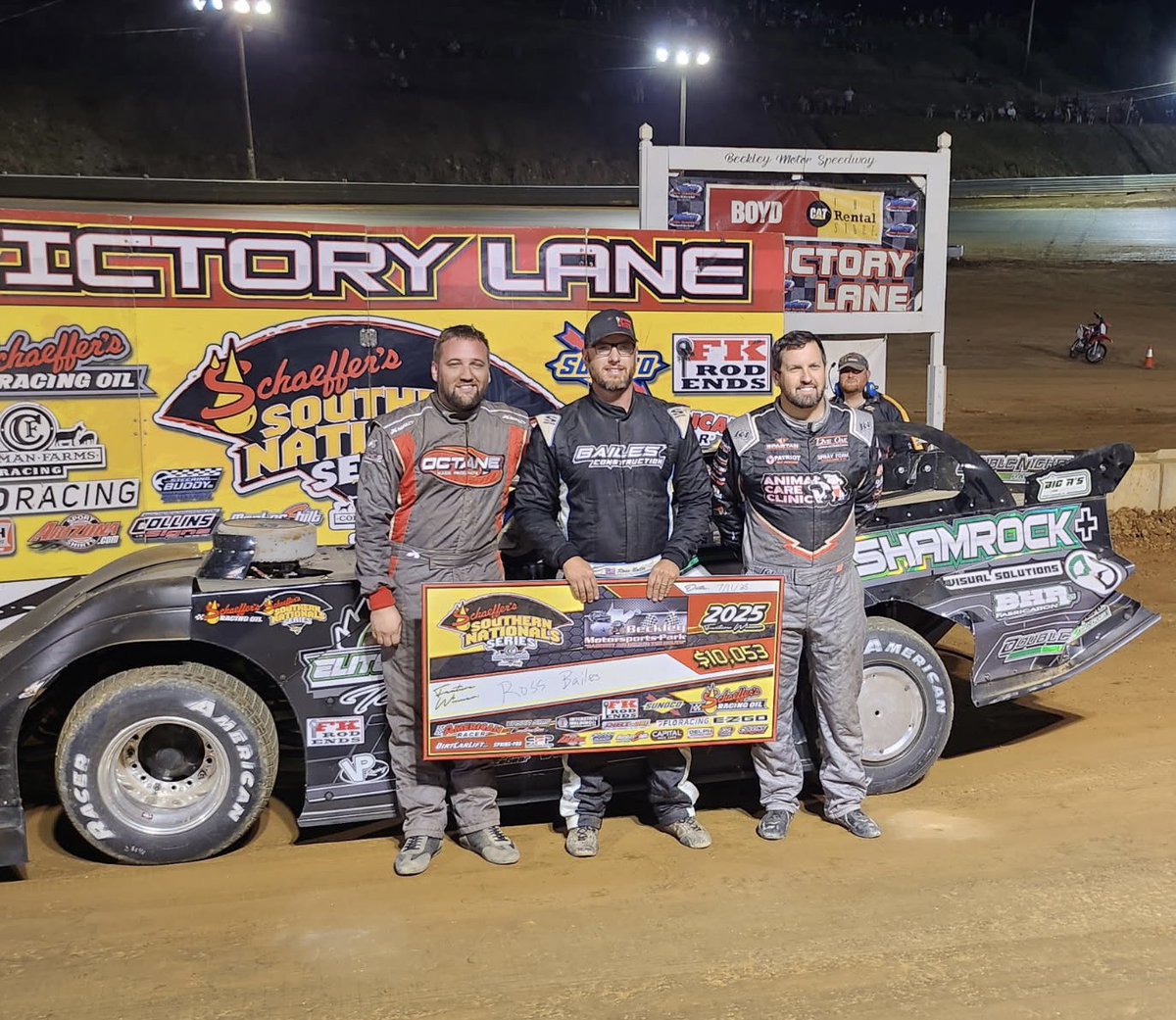🥇 <a href="/RossBailesRacin/">Ross Bailes Racing</a>
🥈 <a href="/ChrisFerguson22/">Chris Ferguson</a>
🥉 Zack Dohm

Great race tonight at Beckley Motor Speedway to kick off our <a href="/SchaefferOil/">Schaeffer Oil</a> Southern Nationals Series presented by Coltman Farms Racing &amp; fueled by <a href="/GoSunoco/">Sunoco</a> season! Let’s do it all again tomorrow night at <a href="/WytheRaceway/">Wythe Raceway</a> 🤘🏼