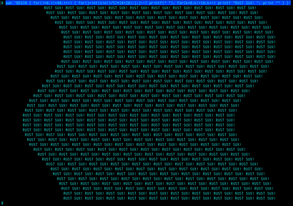 "make rust sux on your preferred language" 🤣