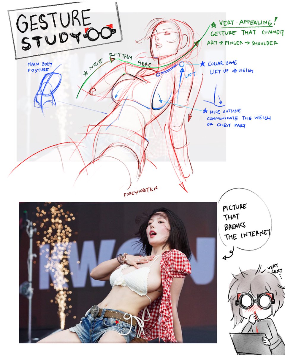 Gesture study on picture that breaks the internet. #KWONEUNBI 

เป็นภาพถ่ายที่พอดิบพอดีมากๆ ถึงกับต้องงัดวิชาดรอว์อิ้งมา study เลยคับ เขาเป็นใครกันนะพอดีไม่ได้ตามศิลปินเท่าไหร่