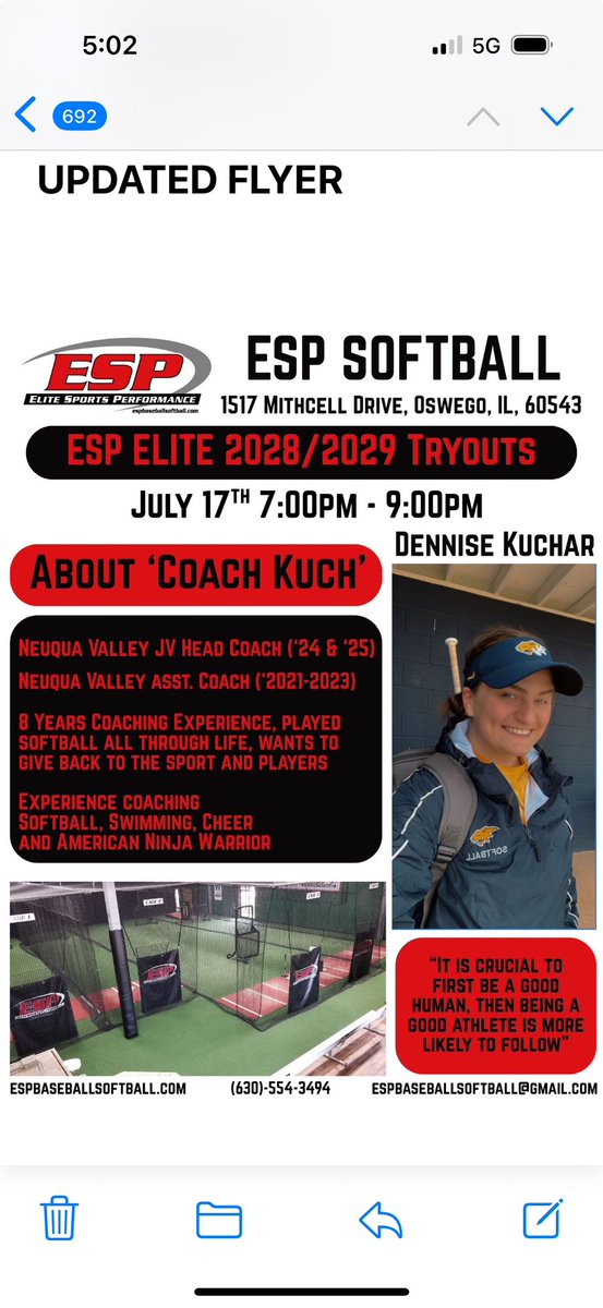 Super excited about this new squad! Coach Kuchar’s squad is looking for a couple more athletic players. Register on our website! See ya this week. 🥎🥎🥎🥎#ESPTrained #ESPFamily #ESPEliteSoftball