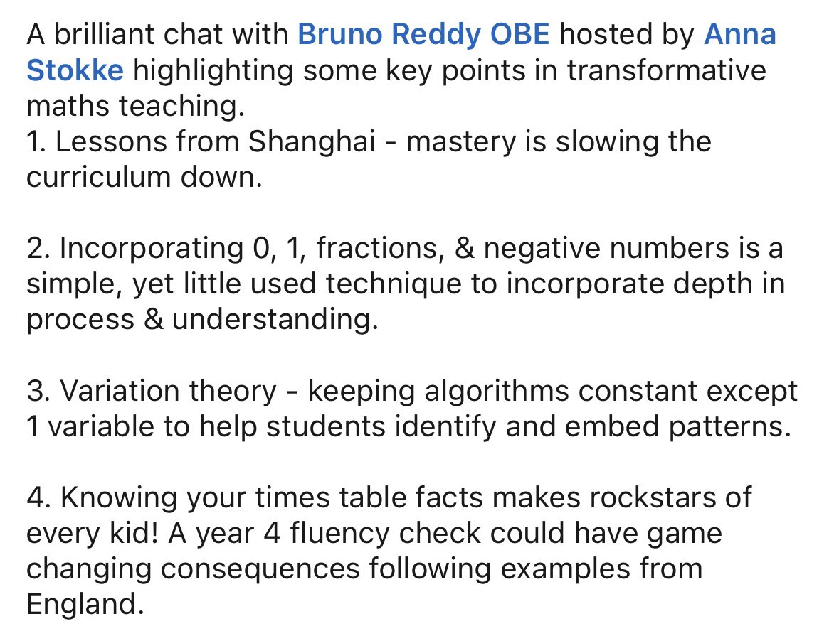 Jeanette Breen (@jettybe3) on Twitter photo <a href="/ThinkForwardEdu/">Think Forward Educators</a> to host a Maths event in Melbourne featuring <a href="/BrunoReddyMaths/">Bruno Reddy OBE</a> in September.
Details out shortly.
<a href="/learnwithmrlee/">Brendan Lee</a>
So many takeaways from <a href="/rastokke/">Anna Stokke</a> ‘s podcast episode 👇 <a href="/ThinkForwardEdu/">Think Forward Educators</a> to host a Maths event in Melbourne featuring <a href="/BrunoReddyMaths/">Bruno Reddy OBE</a> in September.
Details out shortly.
<a href="/learnwithmrlee/">Brendan Lee</a>
So many takeaways from <a href="/rastokke/">Anna Stokke</a> ‘s podcast episode 👇