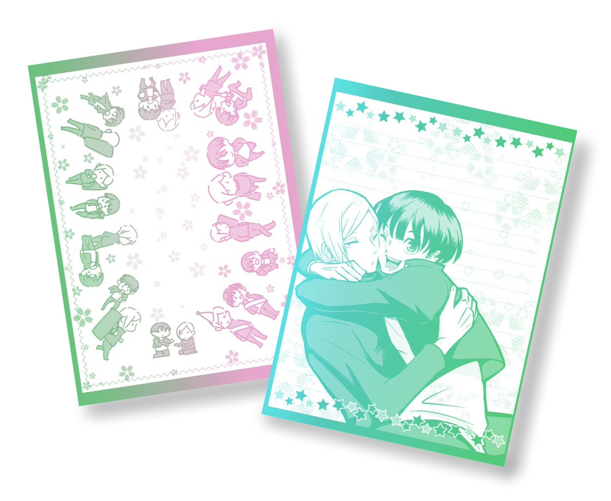 ktmmlf's tweet image. 寅緒さん(@torawooo1)のご厚意で、7/13あつほかにて既刊と便せんを委託させていただけることになりました!✨スペースは西4 84b「塵と芥と」様です。
既刊(灰七漫画/全年齢向)は100円で頒布、便せんは無料配布となりますので、よかったらメモ帳代わりにでもお持ち帰りくださいませ〜😊