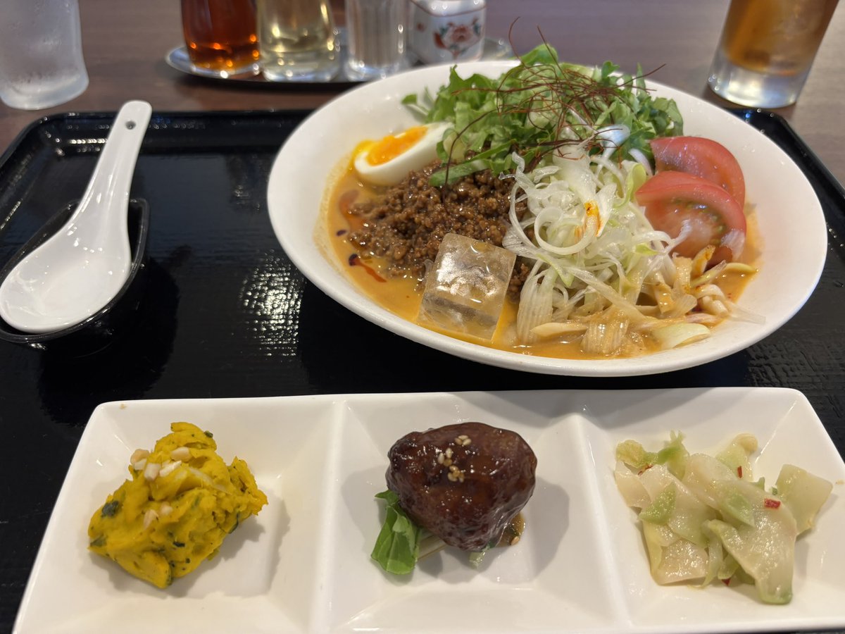 今日はちょっとお高めなランチで中華に来ております🐉
ここはあんかけ焼きそばがめちゃくちゃ美味いんだけど、期間限定で冷やし担々麺があったので食べてみました！
ピリッと辛くて白ゴマが効いててうまかぁぁぁー！
配信では『エルデンリング』めちゃくちゃ面白いのでみなさん遊びに来てね🦊🎮
#中華