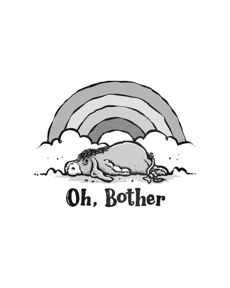 THE DAILY | “Oh Bother” by #kg07 starts at just $13 today only at #TeeFury! ⚡
loom.ly/BR1jCRw 

#tshirts #teefury #graphictee #teeoftheday #tees #tshirtoftheday #teeshirts #funny #adventure #donkey #animation #friendship #rainbow #mood