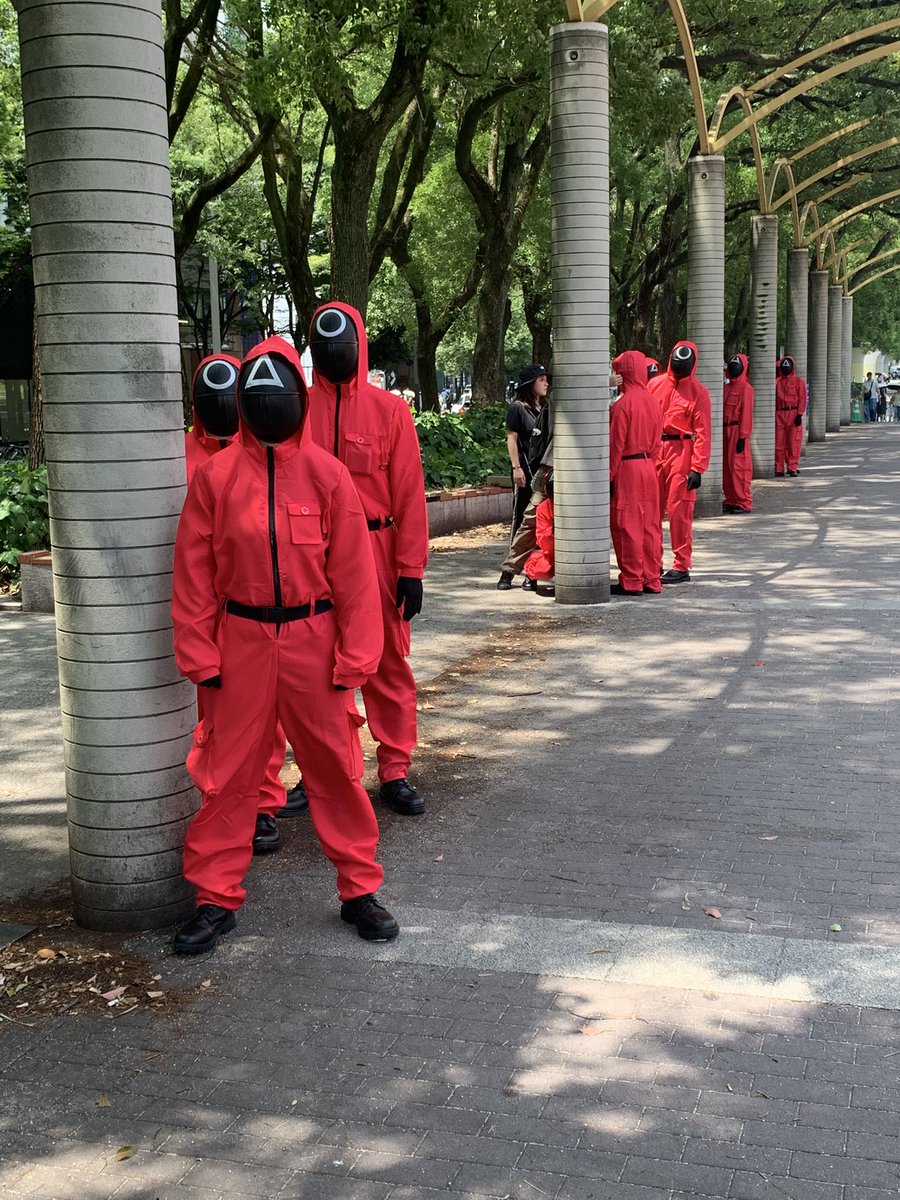 名古屋セントラルパーク駐車場のとこにたくさんいました！
#イカゲームとかくれんぼ