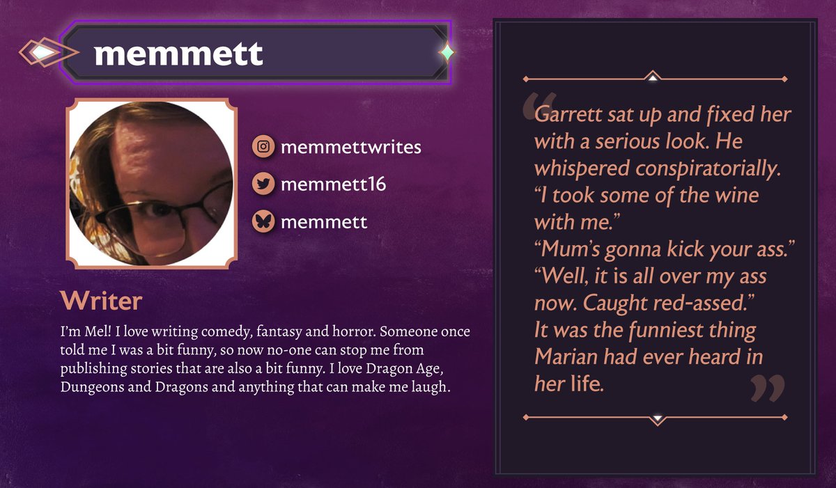 ✨Contributor Spotlight✨

Introducing <a href="/memmett16/">Mel</a> , who'll be joining us as a Writer!

Instagram: instagram.com/memmettwrites/
Twitter: x.com/memmett16
Bluesky: bsky.app/profile/memmet…